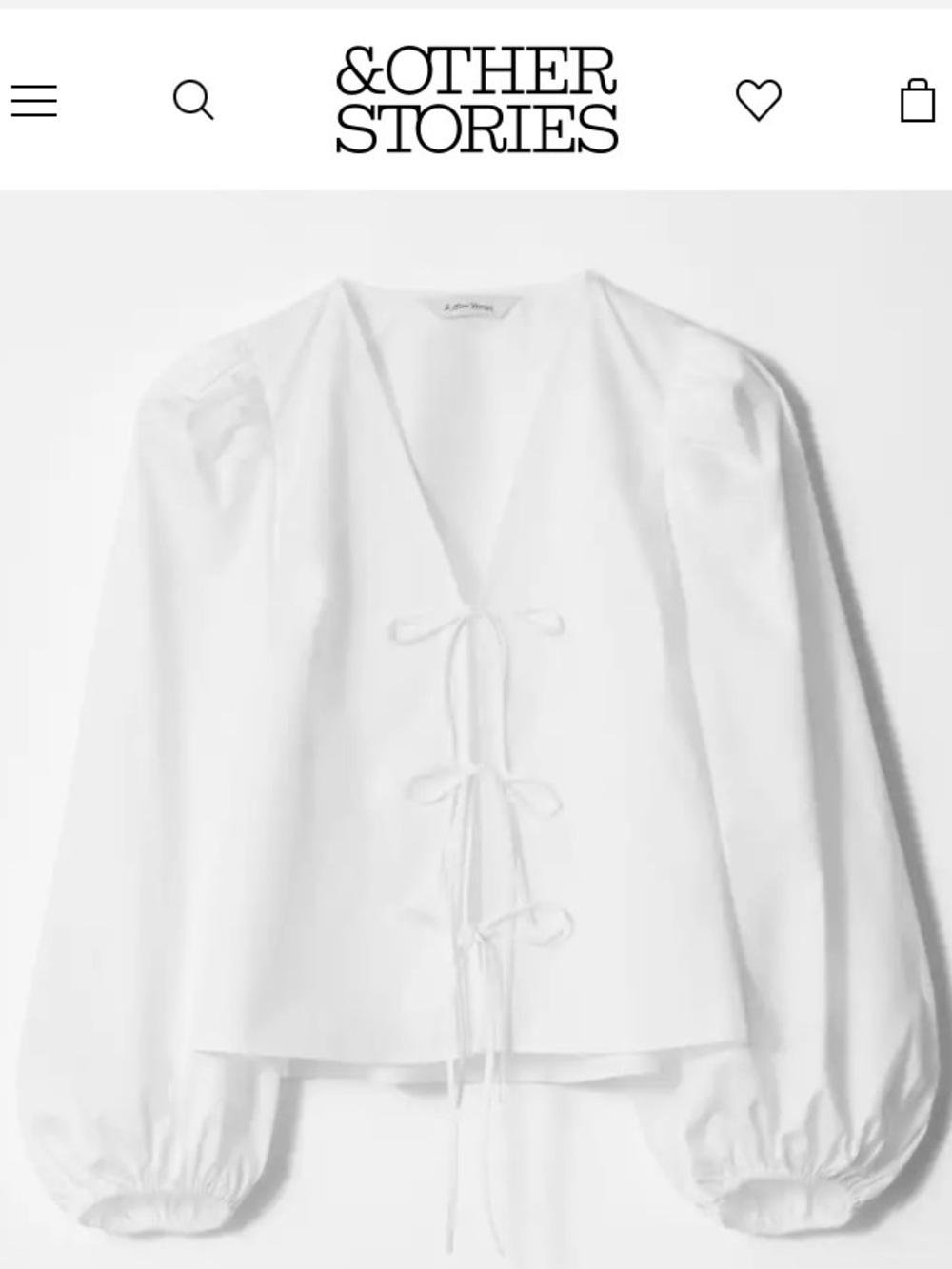 & Other Stories Tie Front Blouse
